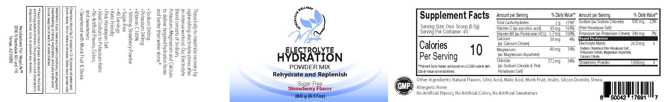 ELECTROLYTE HYDRATION POWDER MIX